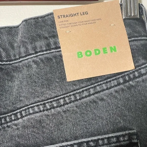 Boden High Rise Boyfriend Jeans in Washed Black NWT Sz 27 Jeans